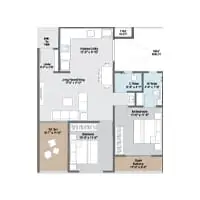 Coral Nest Pune 2 BHK Floor Plan Image