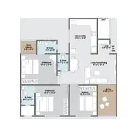 Acquest Coral Nest Pune 3 BHK Floor Plan Image